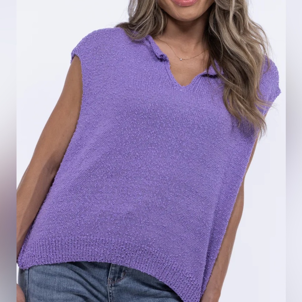 Bibi Purple Sweater Vest Size XL
